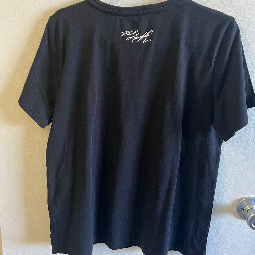 NWT Karl Lagerfeld Womens Short Sleeve Soft Paris Logo T-shirt - Picture 4 of 12